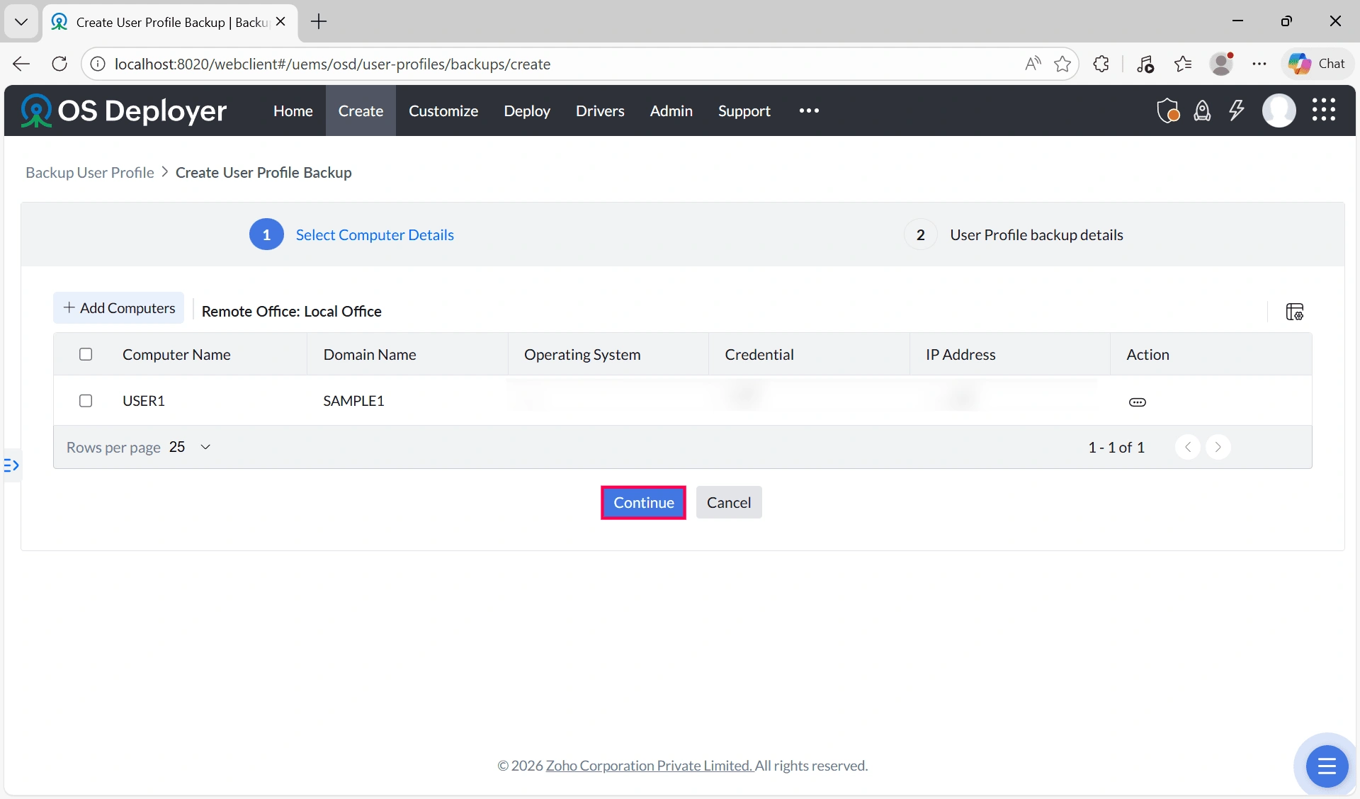 OS-Deployer Backup user profiles