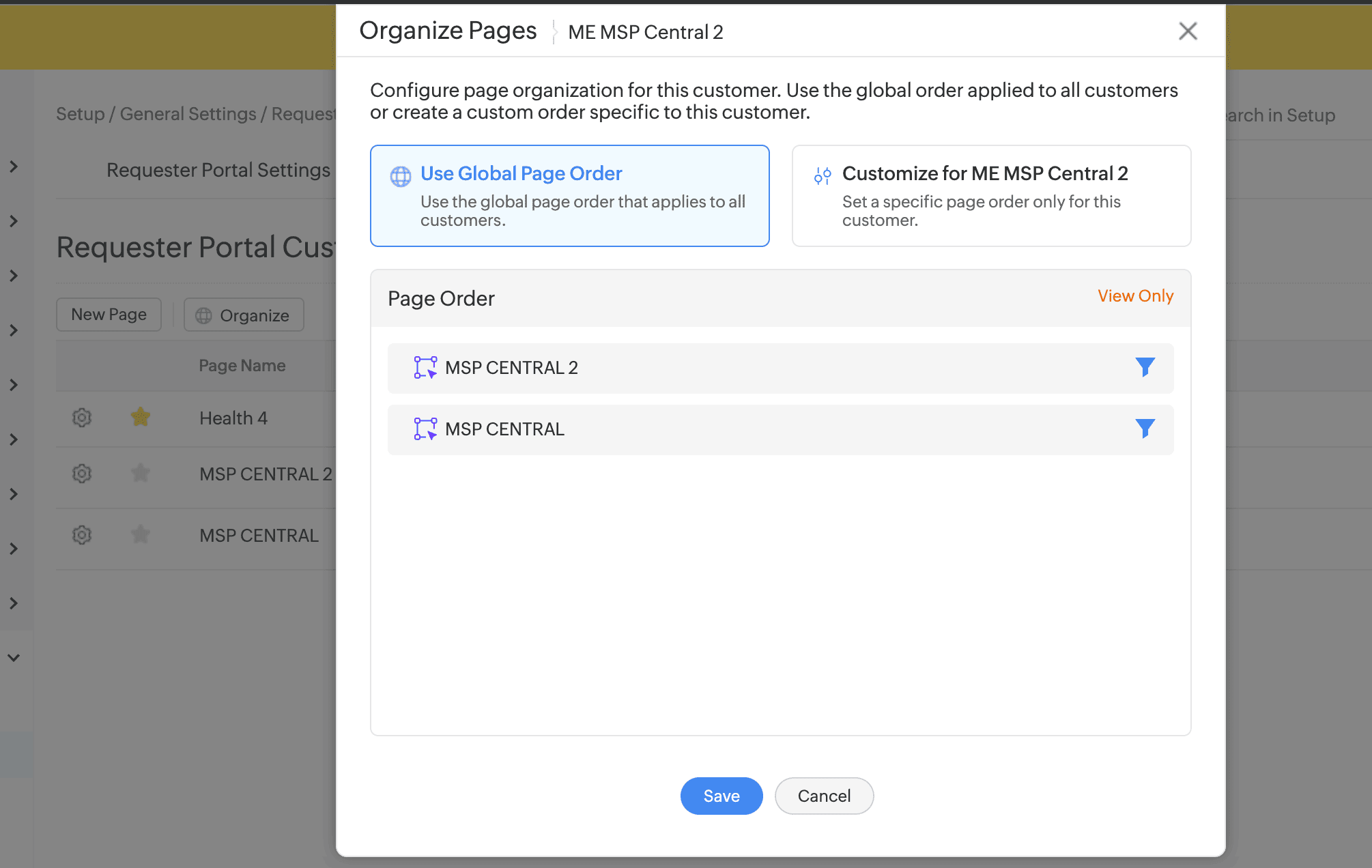 Manage portals by customer Manage portals by customer