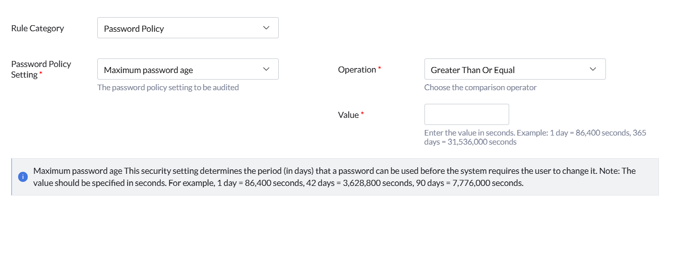 Password Policy rule category