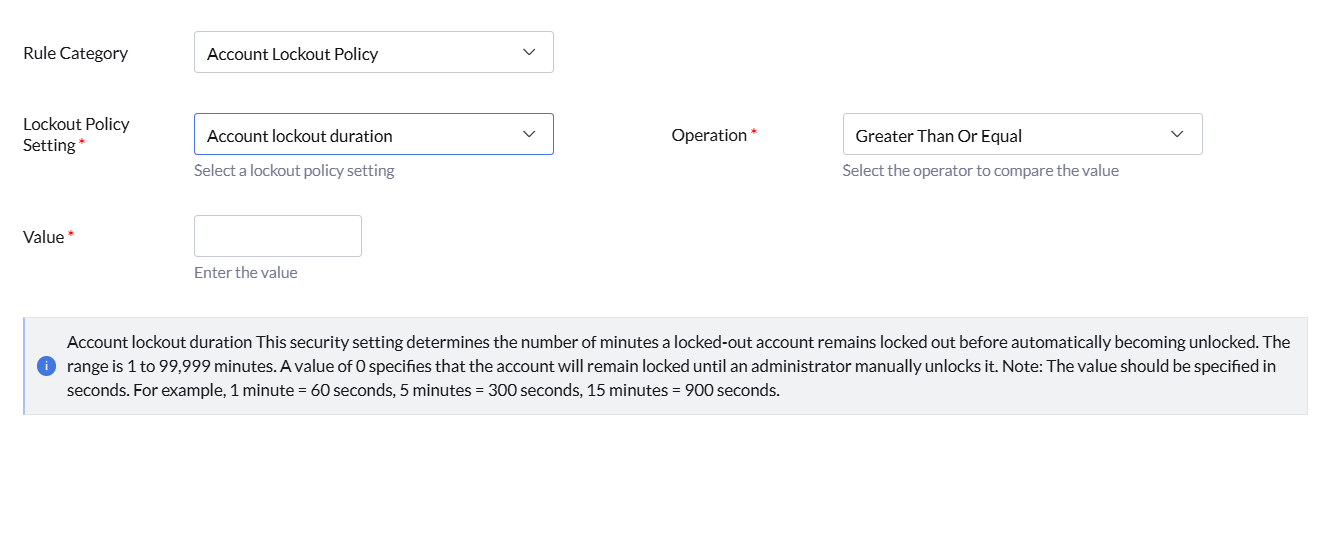 Account Lockout Policy rule category